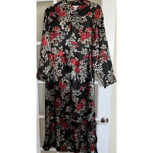 Vintage 90s Y2K Robe Satin Full Zipper with tassel Medium Ivy & Annabelle